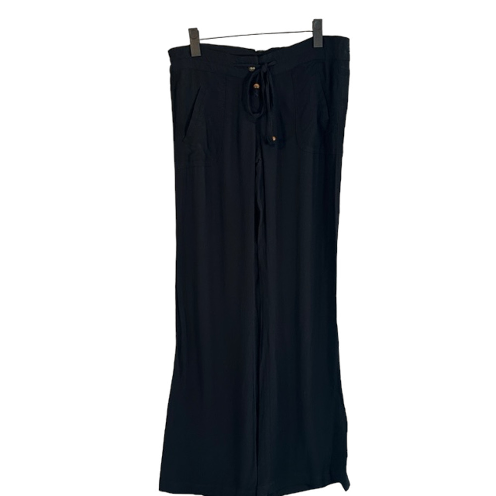 Olivaceous Black Viscose Blend Wide Leg Casual Streetwear Pants Women Sz S